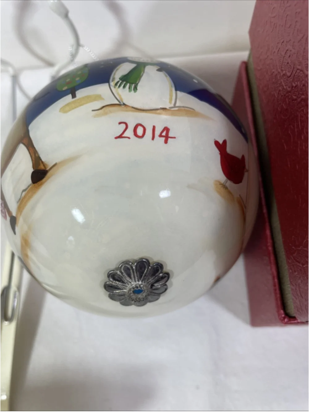 Pier 1 Li Bien Hand Painted Glass Christmas Ornament Santa Snowman Reindeer 2014